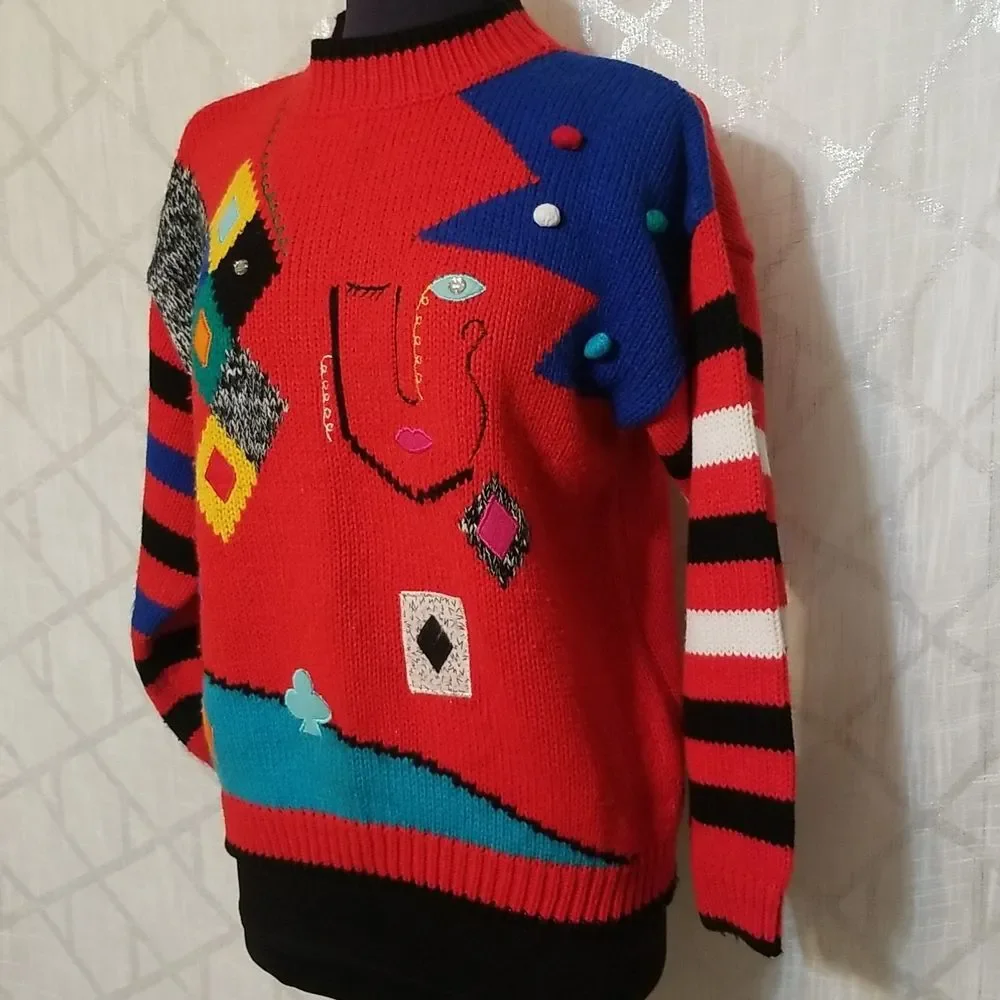 Vintage Adrian Spencer Sweater Womens Size Medium Festive Holiday Winter
